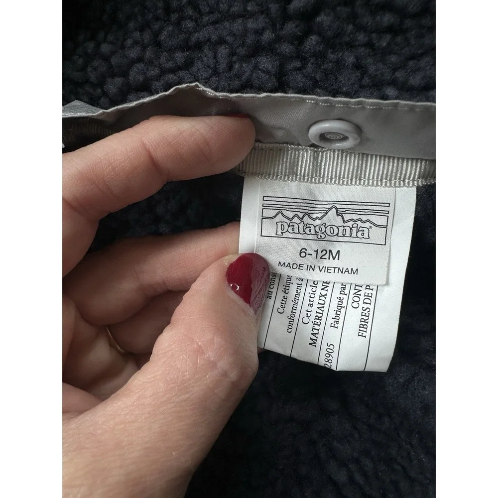 PATAGONIA Tribbles Reversible Insulated Hooded Jacket Forest /Sherpa Boys 6-12M
